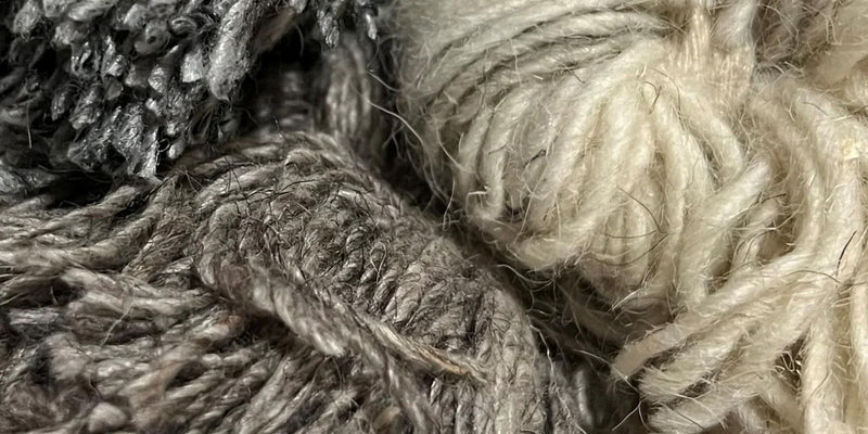 wool poms with fibers shedding