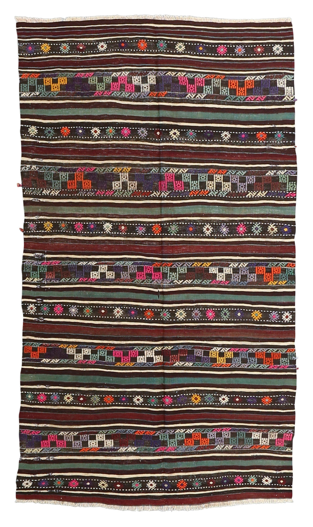 Vintage Kilim Wool Rug 4'0''x7'9''