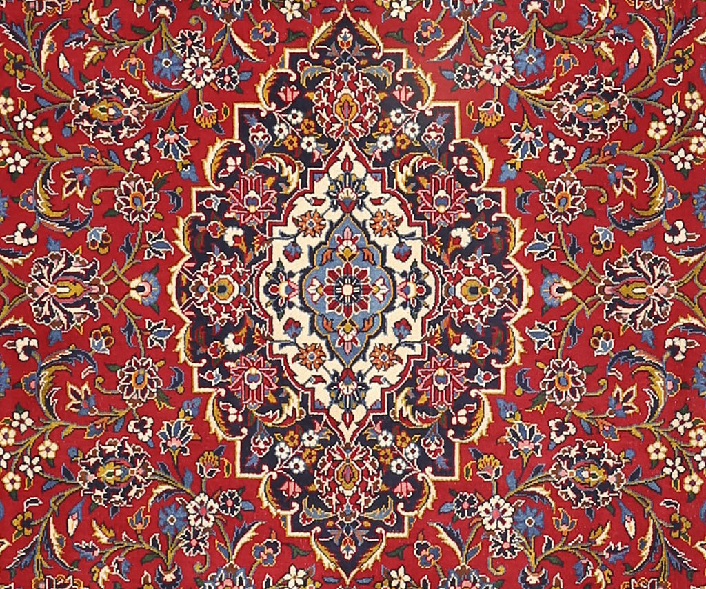 Persian Kashan Hand-Knotted Wool Rug 8'1''x11'5''