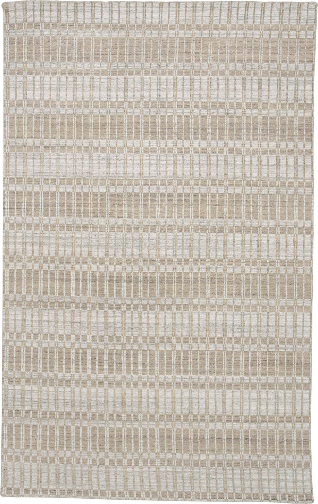 ODELL Collection Wool & Viscose Rug in Tan / Silver