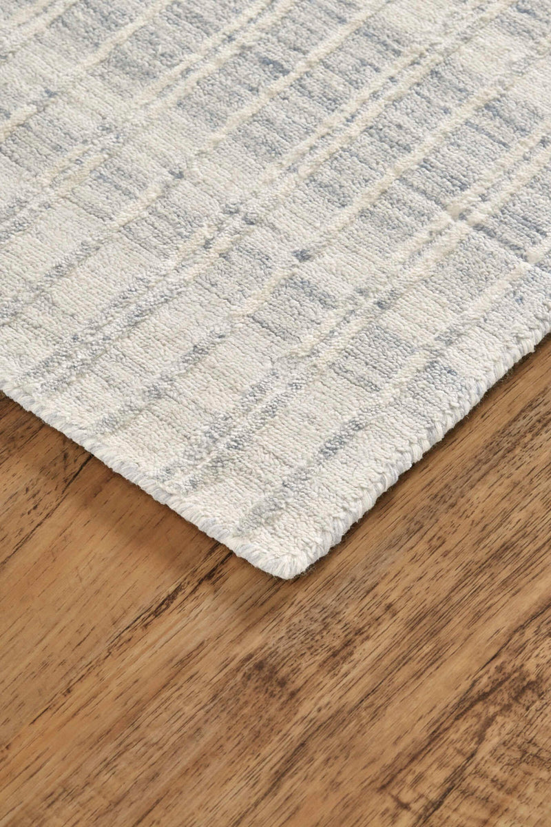 ODELL Collection Wool & Viscose Rug in Light Blue