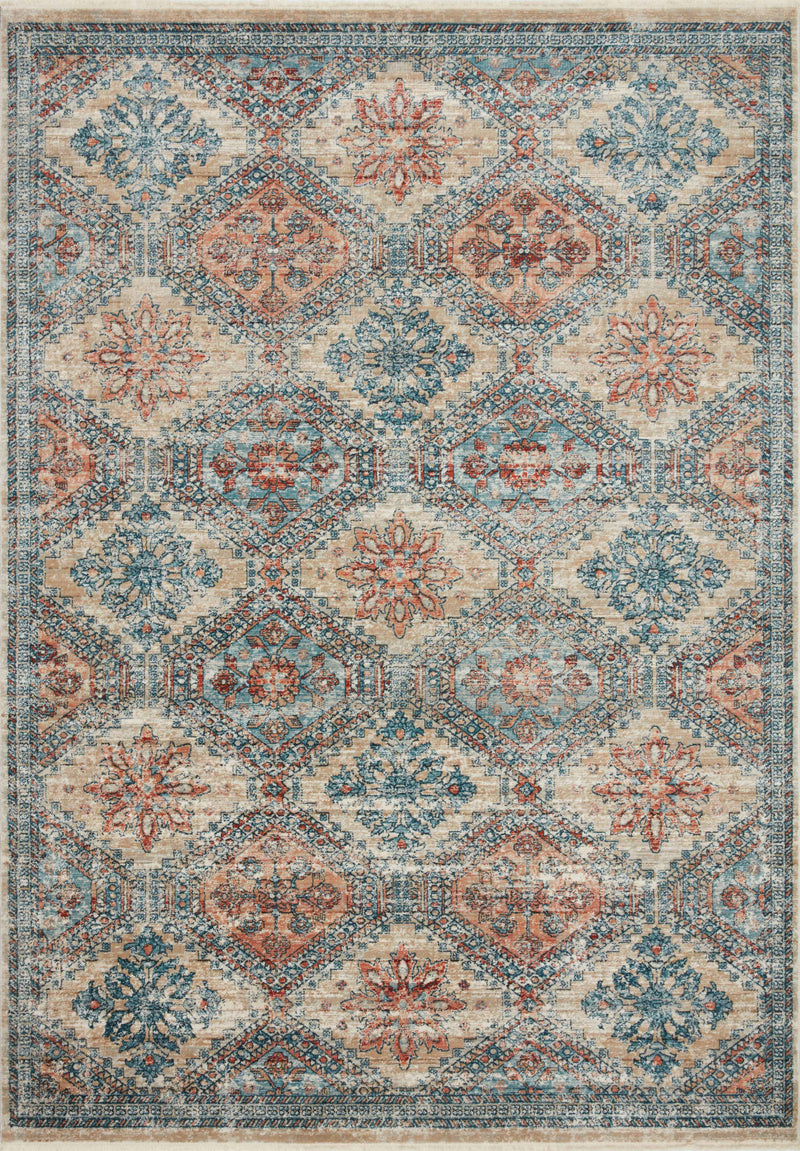 Elise Collection Rug in Neutral / Blue