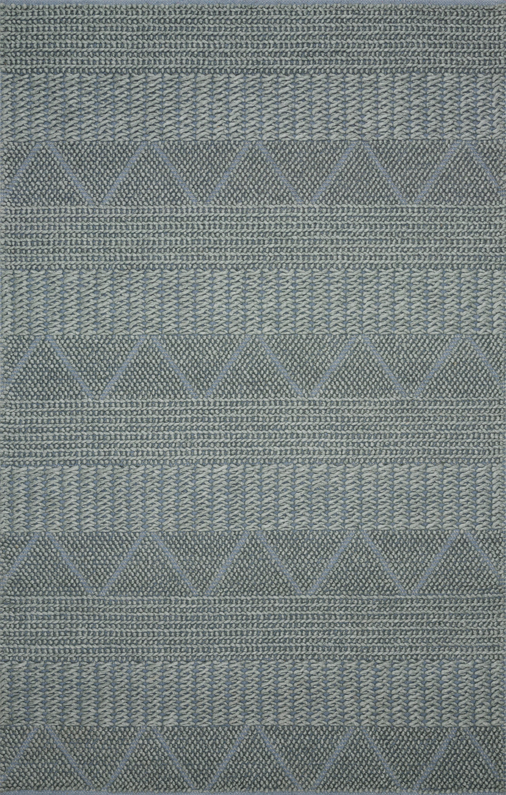 ROWAN Collection Wool Rug  in  TEAL Blue Accent Hand-Tufted Wool