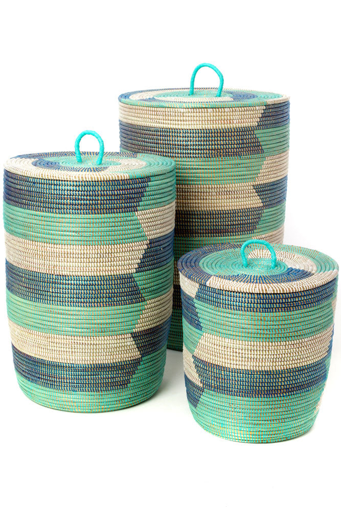 "Prismatic Pixels" Nesting Baskets (Set of Three)