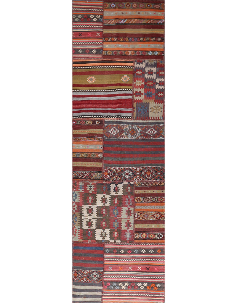 Patchwork Collection Kilim Rug 3'2''x10'5''