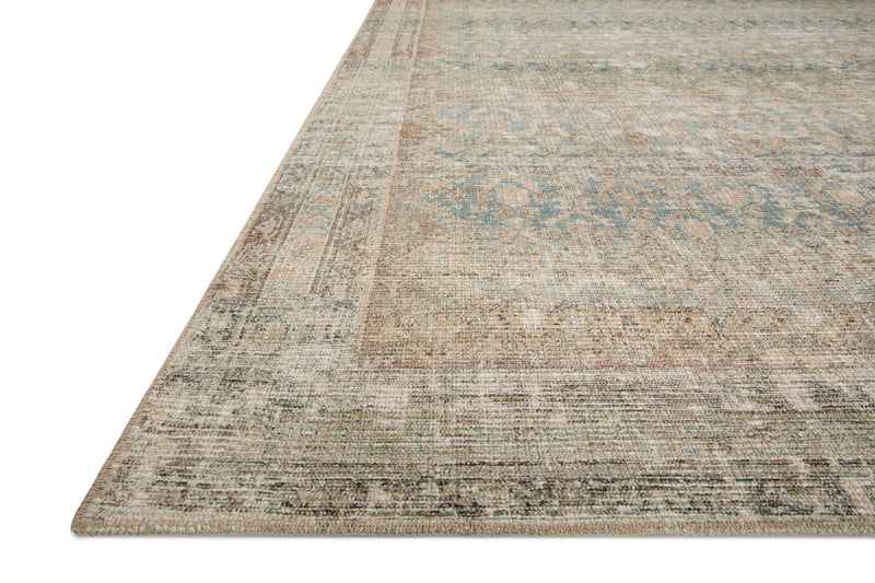 Angela Rose x Loloi Aubrey Jade / Natural 2'-0" x 5'-0" Accent Rug Green Accent Power-Loomed Polyester
