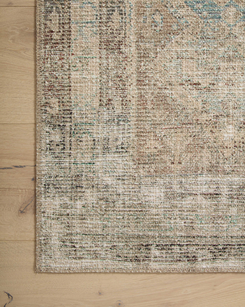 Angela Rose x Loloi Aubrey Jade / Natural 2'-0" x 5'-0" Accent Rug Green Accent Power-Loomed Polyester