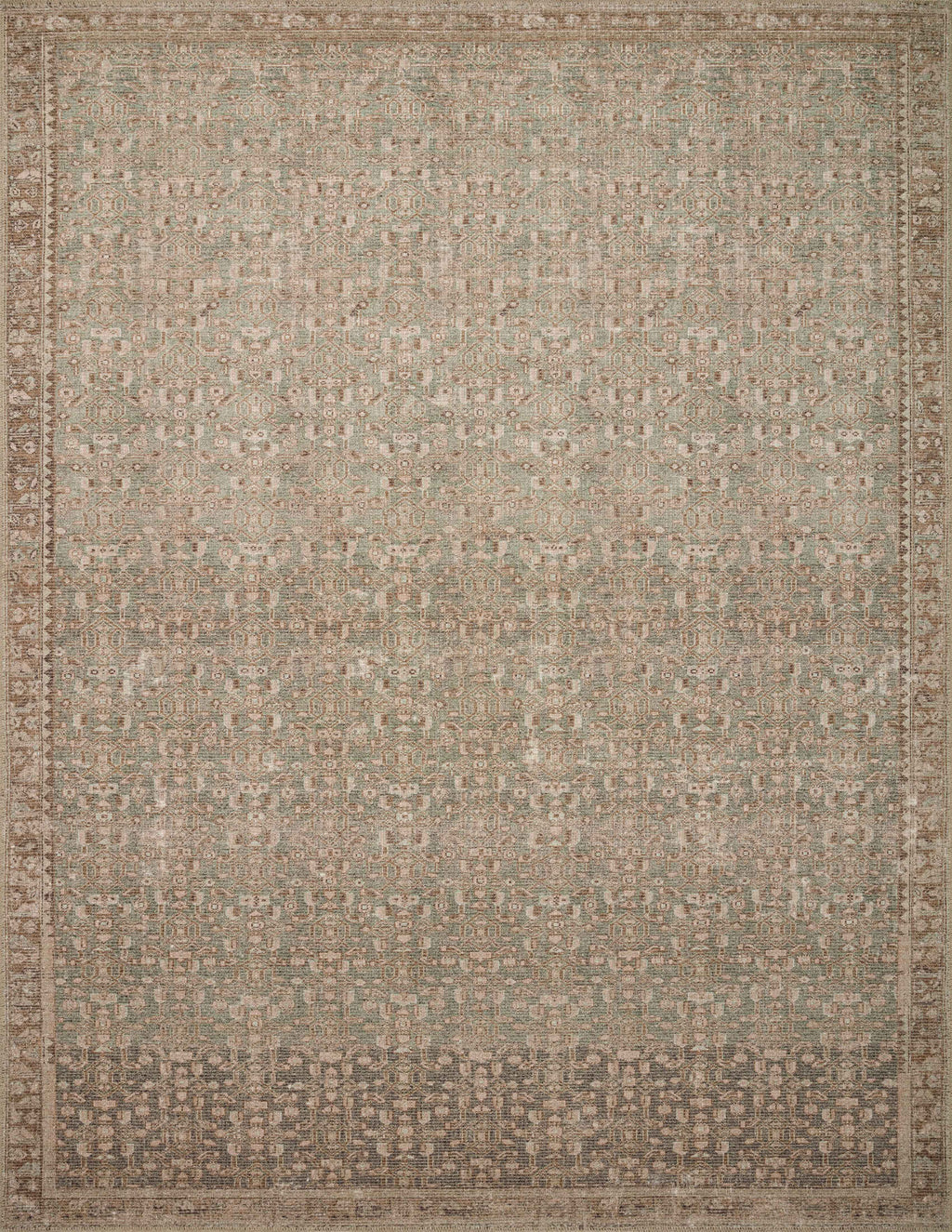 Angela Rose x Loloi Aubrey Sage / Bark 2'-0" x 5'-0" Accent Rug Green Accent Power-Loomed Polyester