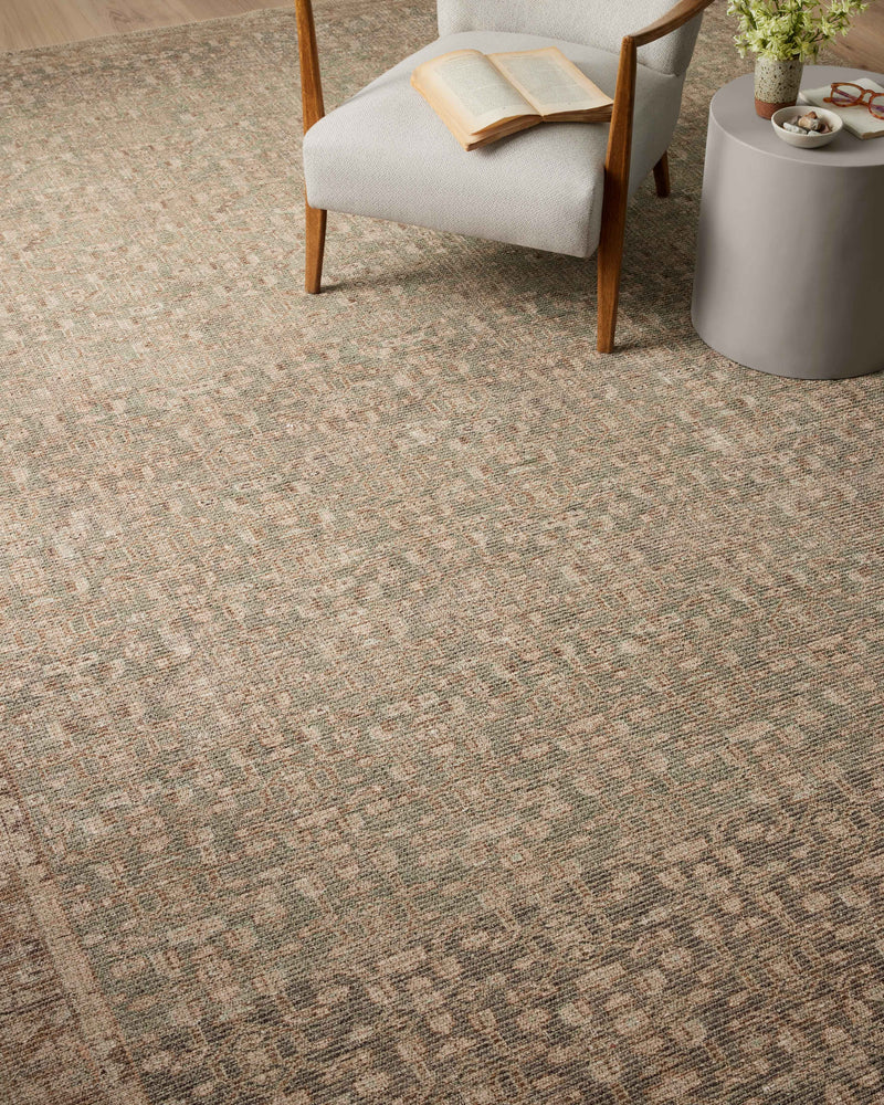 Angela Rose x Loloi Aubrey Sage / Bark 2'-0" x 5'-0" Accent Rug Green Accent Power-Loomed Polyester