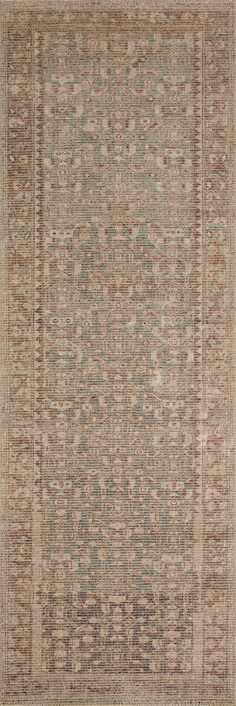 Angela Rose x Loloi Aubrey Sage / Bark 2'-0" x 5'-0" Accent Rug Green Accent Power-Loomed Polyester