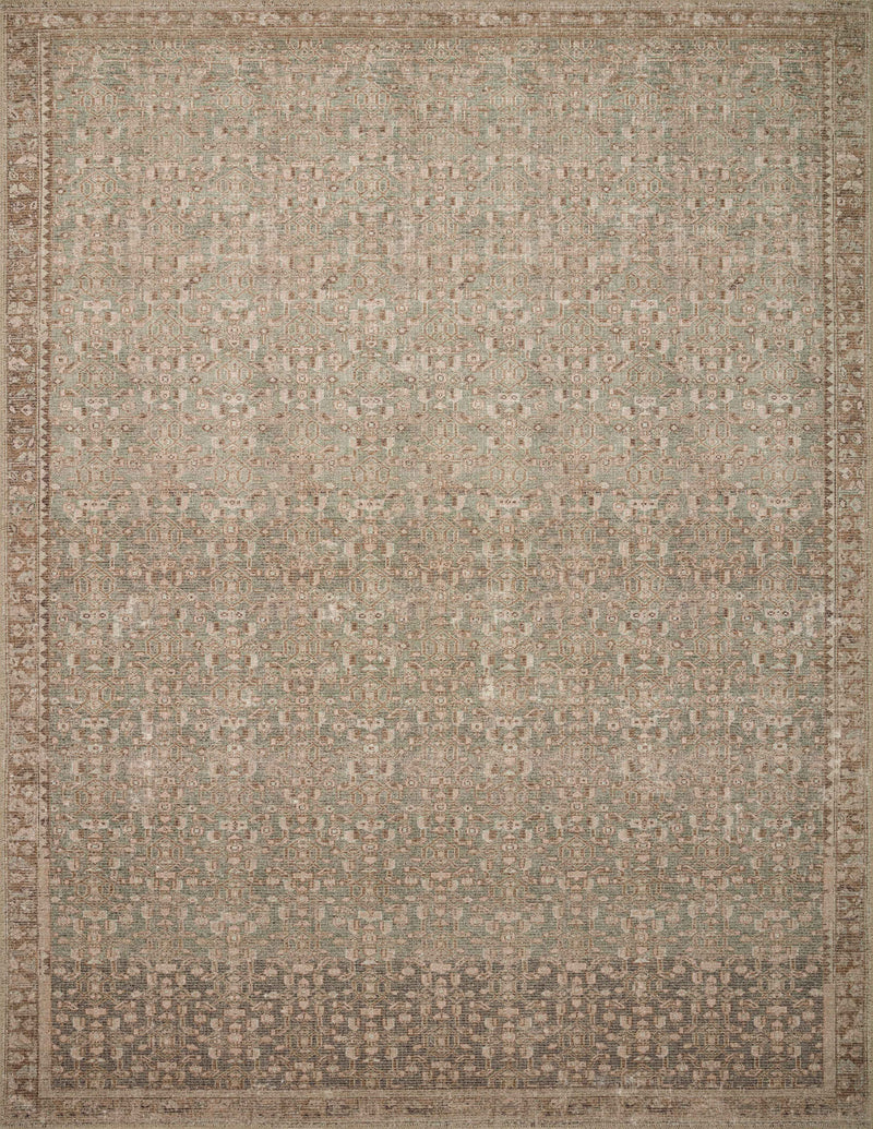 Angela Rose x Loloi Aubrey Sage / Bark 2'-0" x 5'-0" Accent Rug Green Accent Power-Loomed Polyester