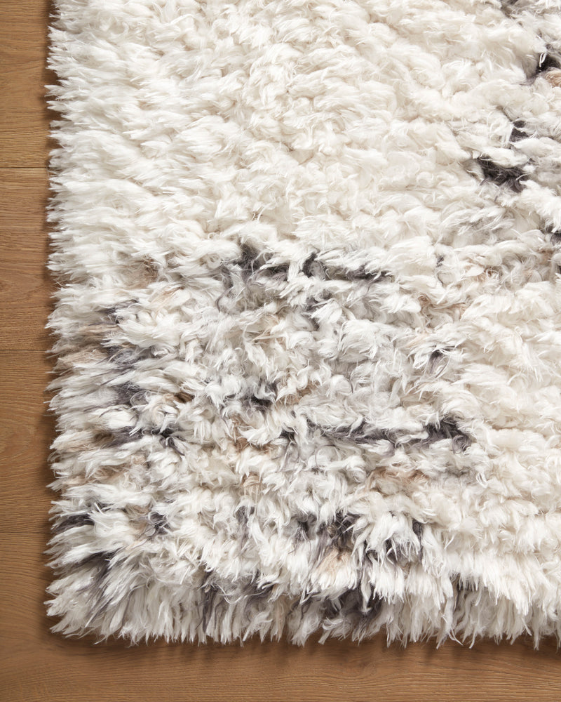 Angela Rose x Loloi Amira Ivory / Granite 2'-3" x 4'-0" Accent Rug Ivory Accent Power-Loomed Polyester