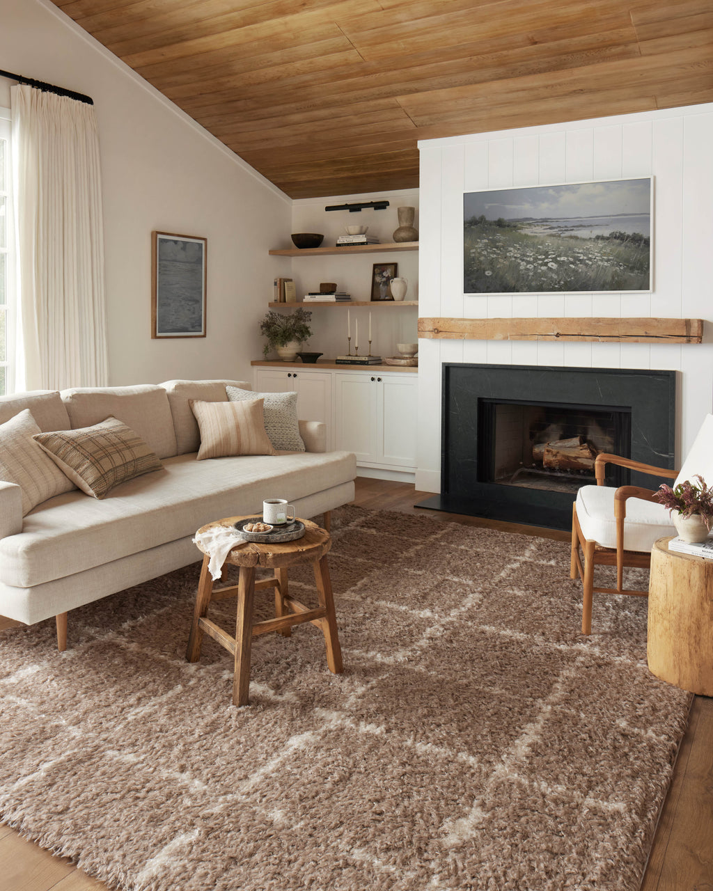 Angela Rose x Loloi Amira Khaki / Ivory 2'-3" x 4'-0" Accent Rug Beige Accent Power-Loomed Polyester