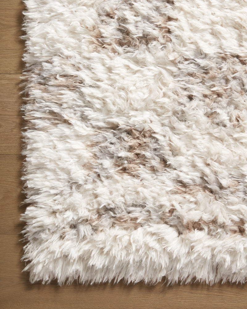 Angela Rose x Loloi Amira Ivory / Pebble 2'-3" x 4'-0" Accent Rug Ivory Accent Power-Loomed Polyester