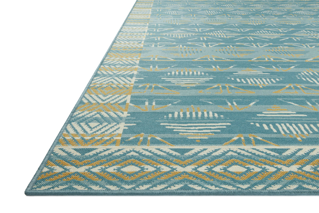 Ari Collection Rug  in  Ocean / Gold 0 sample Power-Loomed Polyester