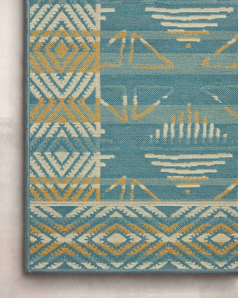 Ari Collection Rug  in  Ocean / Gold 0 sample Power-Loomed Polyester