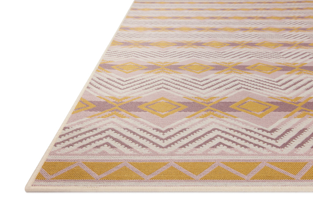 Ari Collection Rug  in  Gold / Lilac Gold sample Power-Loomed Polyester