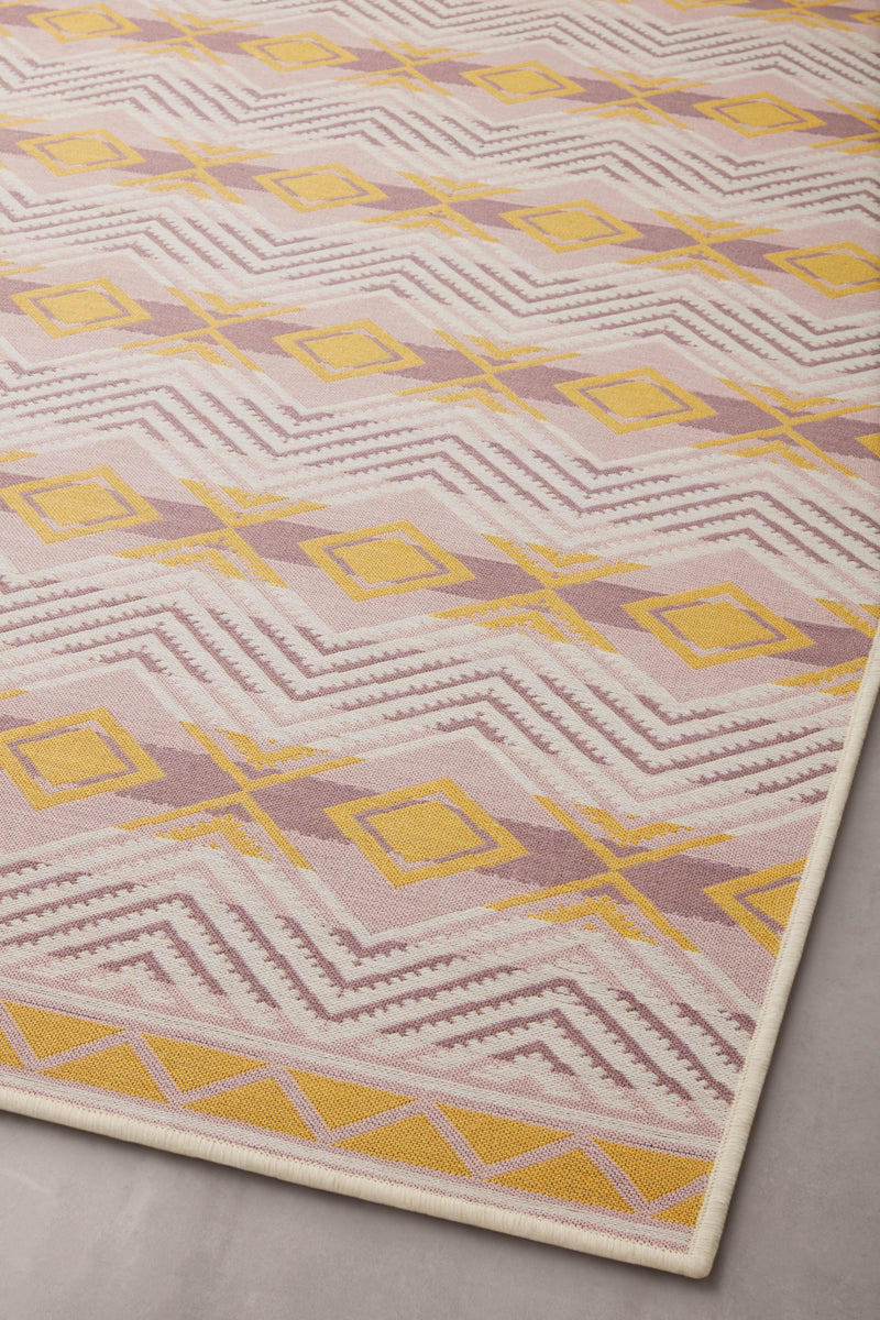 Ari Collection Rug  in  Gold / Lilac Gold sample Power-Loomed Polyester