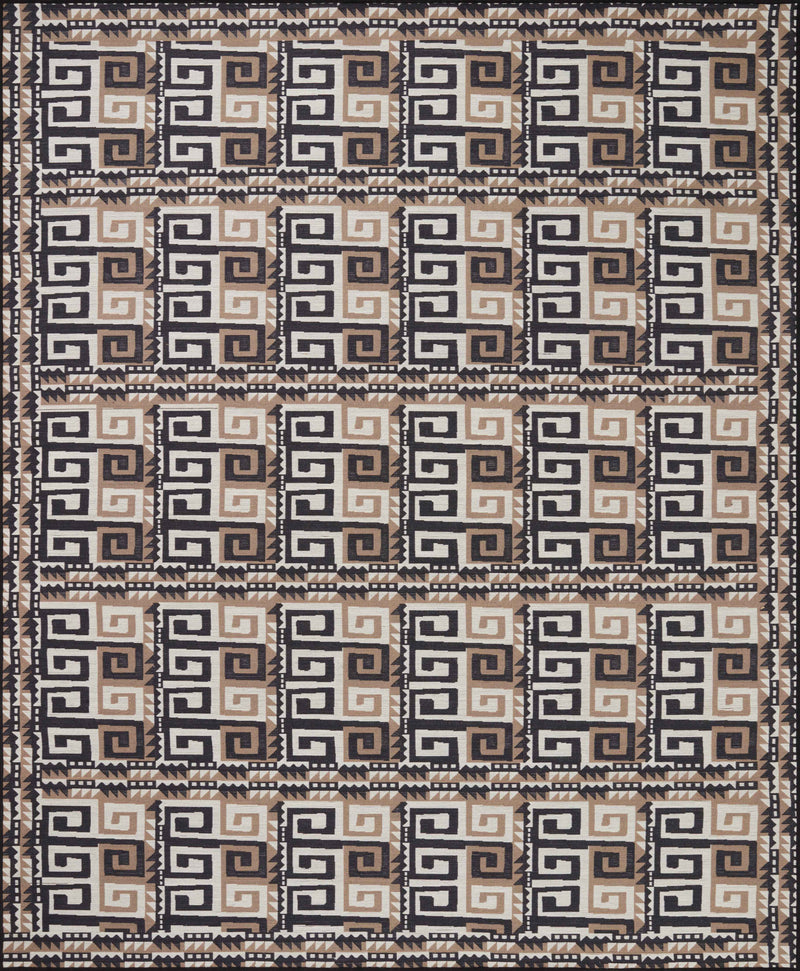 Ari Collection Rug  in  Natural / Black Beige sample Power-Loomed Polyester