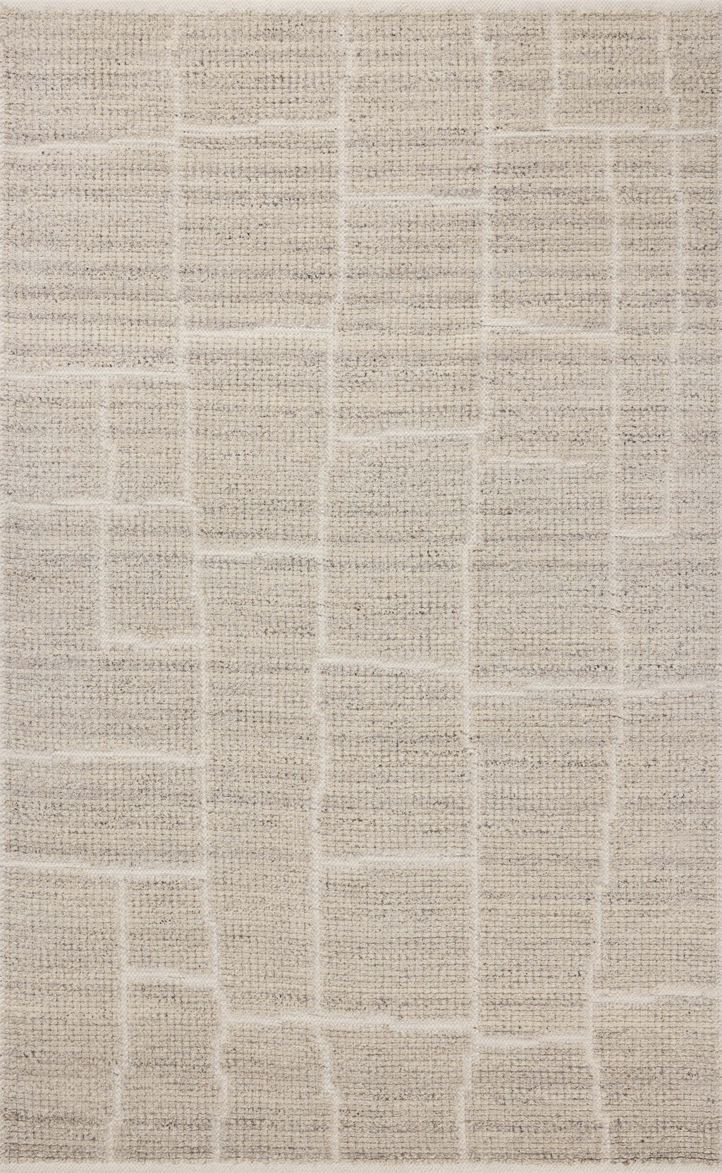 Loloi Asha Dove 18" x 18" Sample Rug Ivory/White sample Hand-Loomed Wool/Cotton
