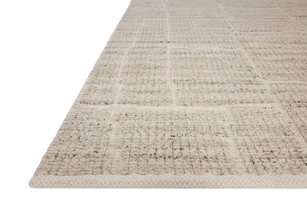 Loloi Asha Dove 18" x 18" Sample Rug Ivory/White sample Hand-Loomed Wool/Cotton