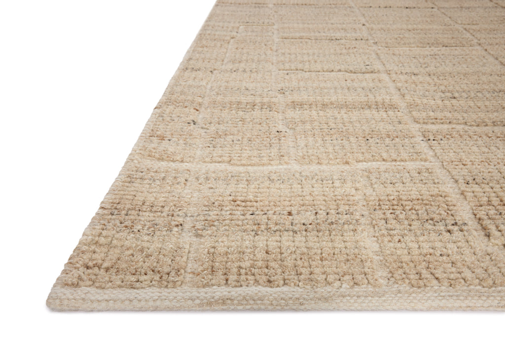 Loloi Asha Natural 18" x 18" Sample Rug Beige sample Hand-Loomed Wool/Cotton