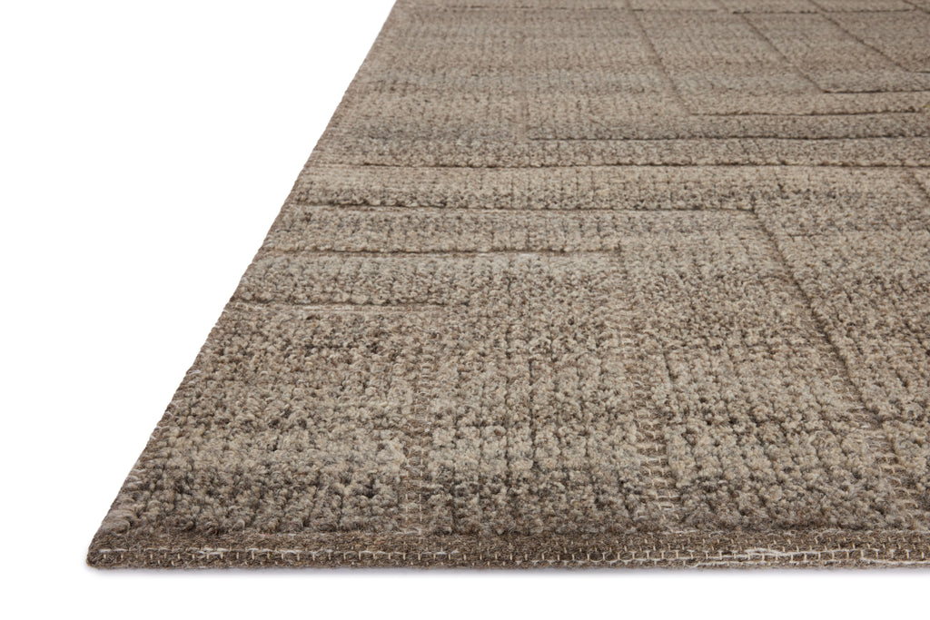 Loloi Asha Bark 18" x 18" Sample Rug Brown sample Hand-Loomed Wool/Cotton