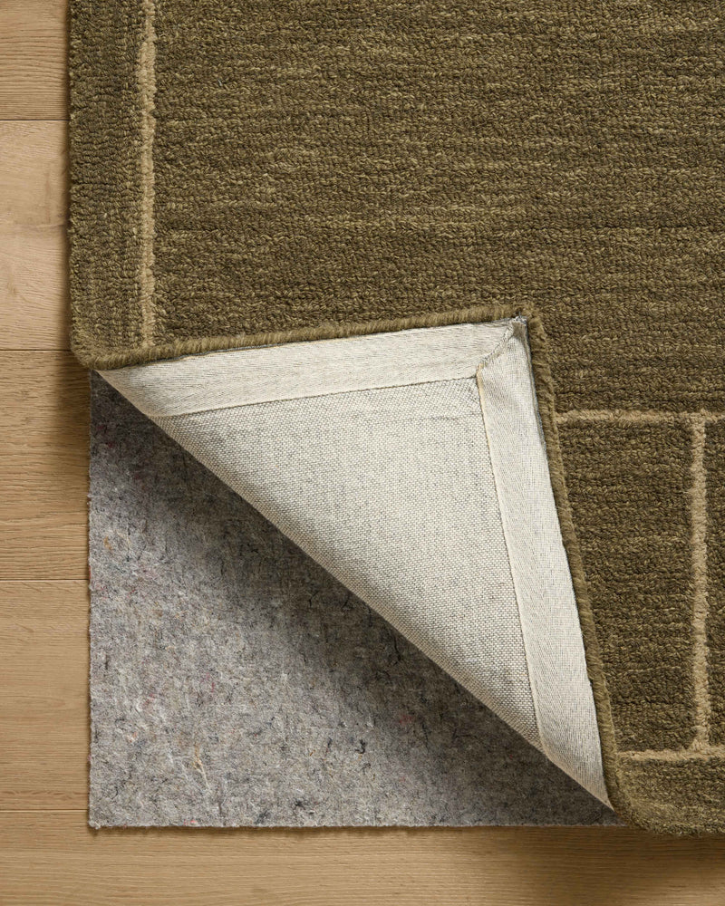 Jeremiah Brent x Loloi Barrow Olive / Natural 18" x 18" Sample Rug Green sample Hand-Tufted Wool/Jute