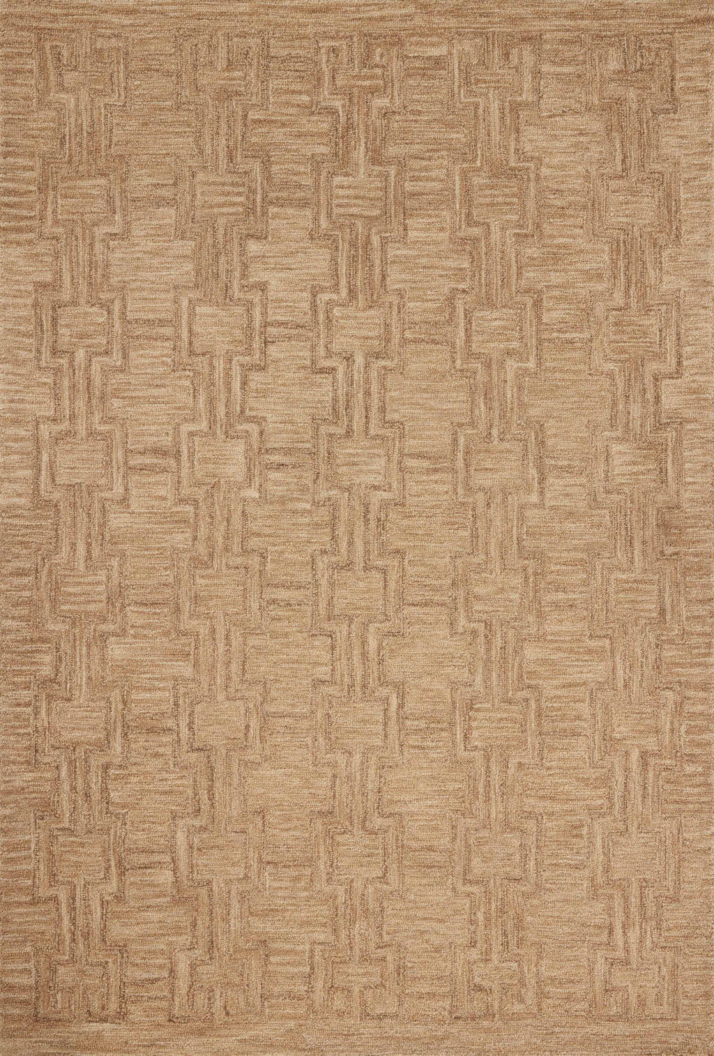 Jeremiah Brent x Loloi Barrow Camel / Brown 18" x 18" Sample Rug Beige sample Hand-Tufted Wool/Jute