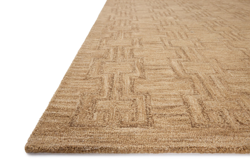 Jeremiah Brent x Loloi Barrow Camel / Brown 18" x 18" Sample Rug Beige sample Hand-Tufted Wool/Jute