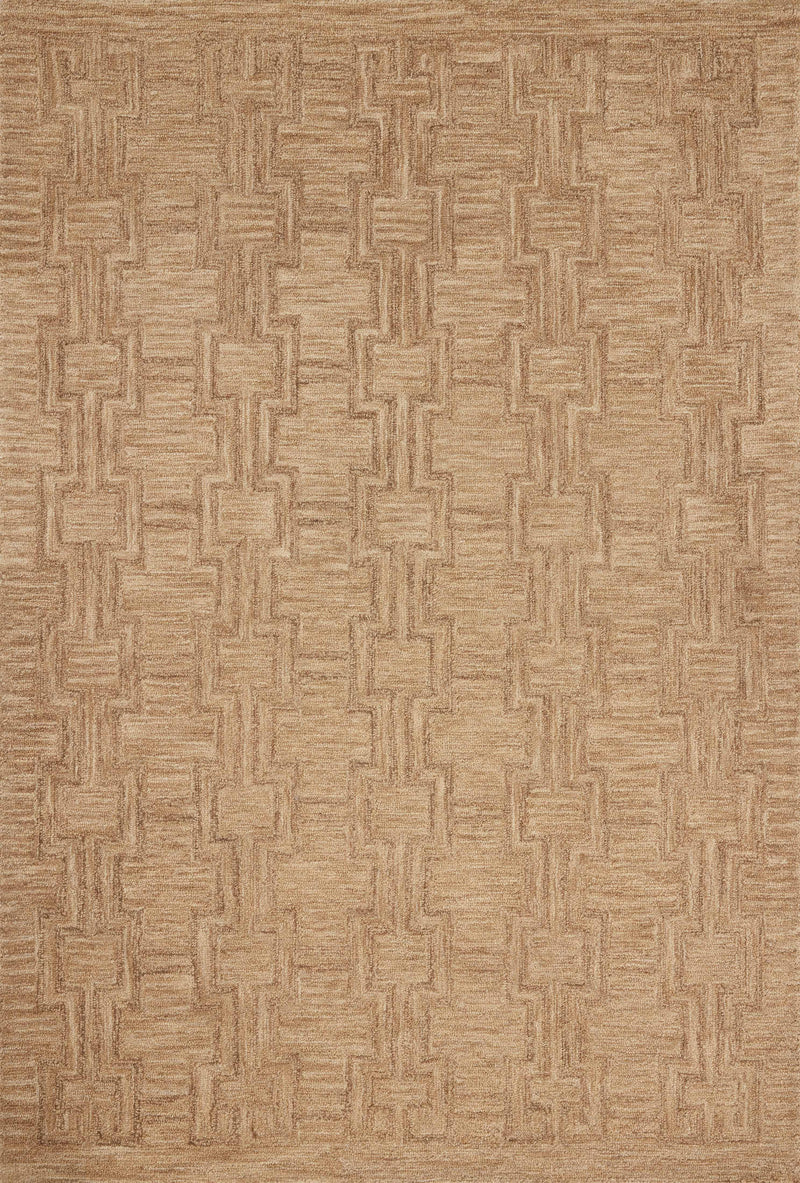 Jeremiah Brent x Loloi Barrow Camel / Brown 18" x 18" Sample Rug Beige sample Hand-Tufted Wool/Jute