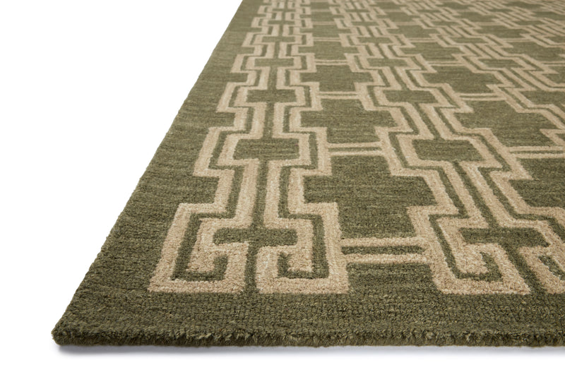 Jeremiah Brent x Loloi Barrow Moss / Beige 18" x 18" Sample Rug Green sample Hand-Tufted Wool/Jute