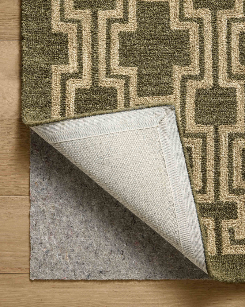 Jeremiah Brent x Loloi Barrow Moss / Beige 18" x 18" Sample Rug Green sample Hand-Tufted Wool/Jute