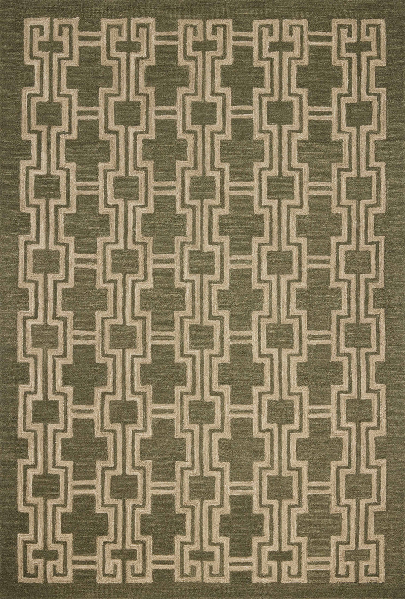 Jeremiah Brent x Loloi Barrow Moss / Beige 18" x 18" Sample Rug Green sample Hand-Tufted Wool/Jute