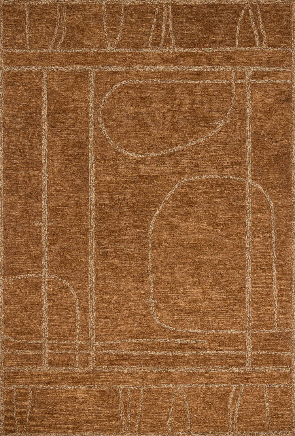 Jeremiah Brent x Loloi Barrow Clay / Natural 18" x 18" Sample Rug Grey sample Hand-Tufted Wool/Jute