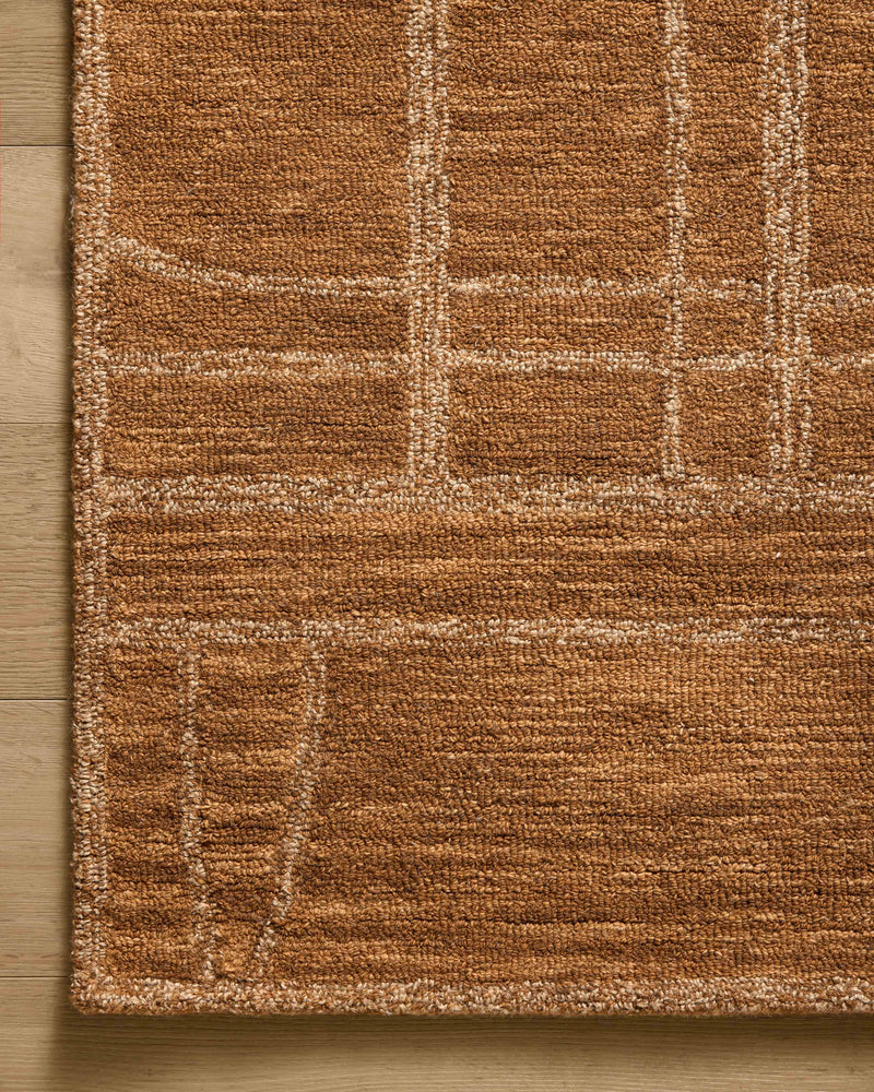 Jeremiah Brent x Loloi Barrow Clay / Natural 18" x 18" Sample Rug Grey sample Hand-Tufted Wool/Jute