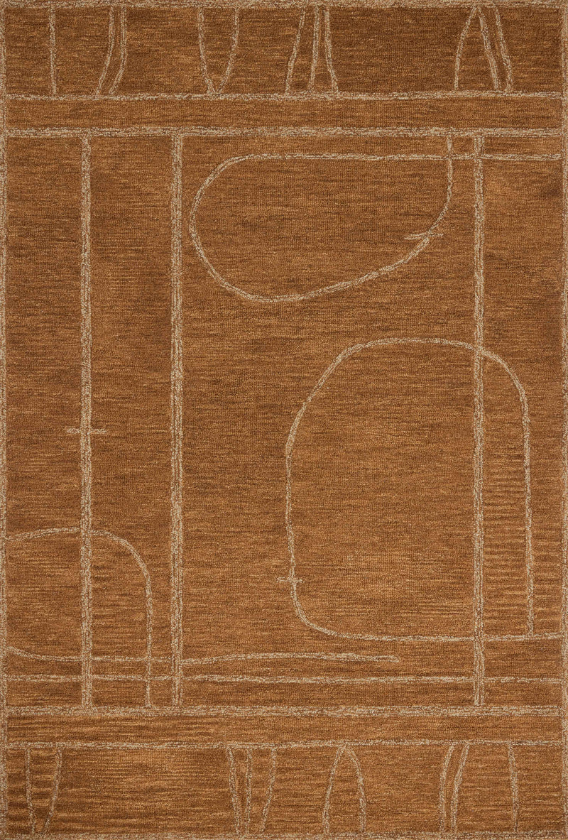 Jeremiah Brent x Loloi Barrow Clay / Natural 18" x 18" Sample Rug Grey sample Hand-Tufted Wool/Jute