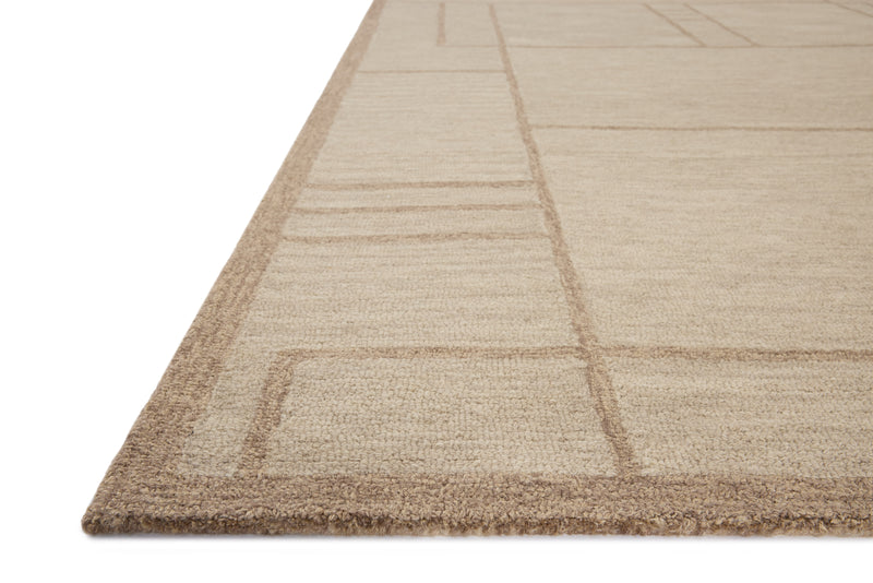 Jeremiah Brent x Loloi Barrow Beige / Taupe 18" x 18" Sample Rug Beige sample Hand-Tufted Wool/Jute