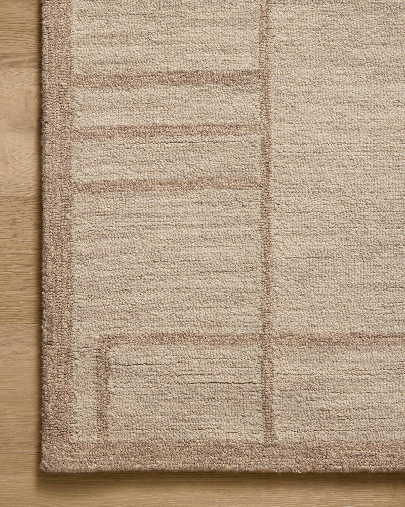 Jeremiah Brent x Loloi Barrow Beige / Taupe 18" x 18" Sample Rug Beige sample Hand-Tufted Wool/Jute