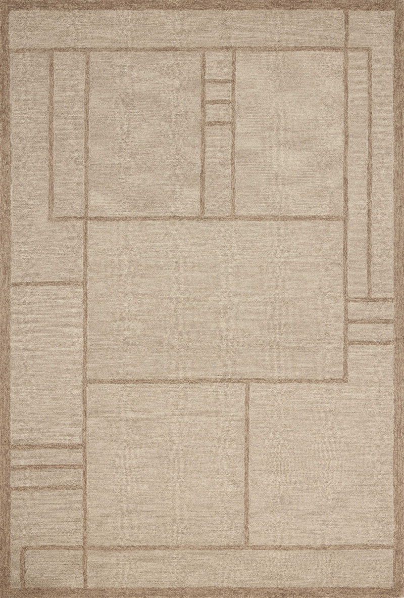 Jeremiah Brent x Loloi Barrow Beige / Taupe 18" x 18" Sample Rug Beige sample Hand-Tufted Wool/Jute