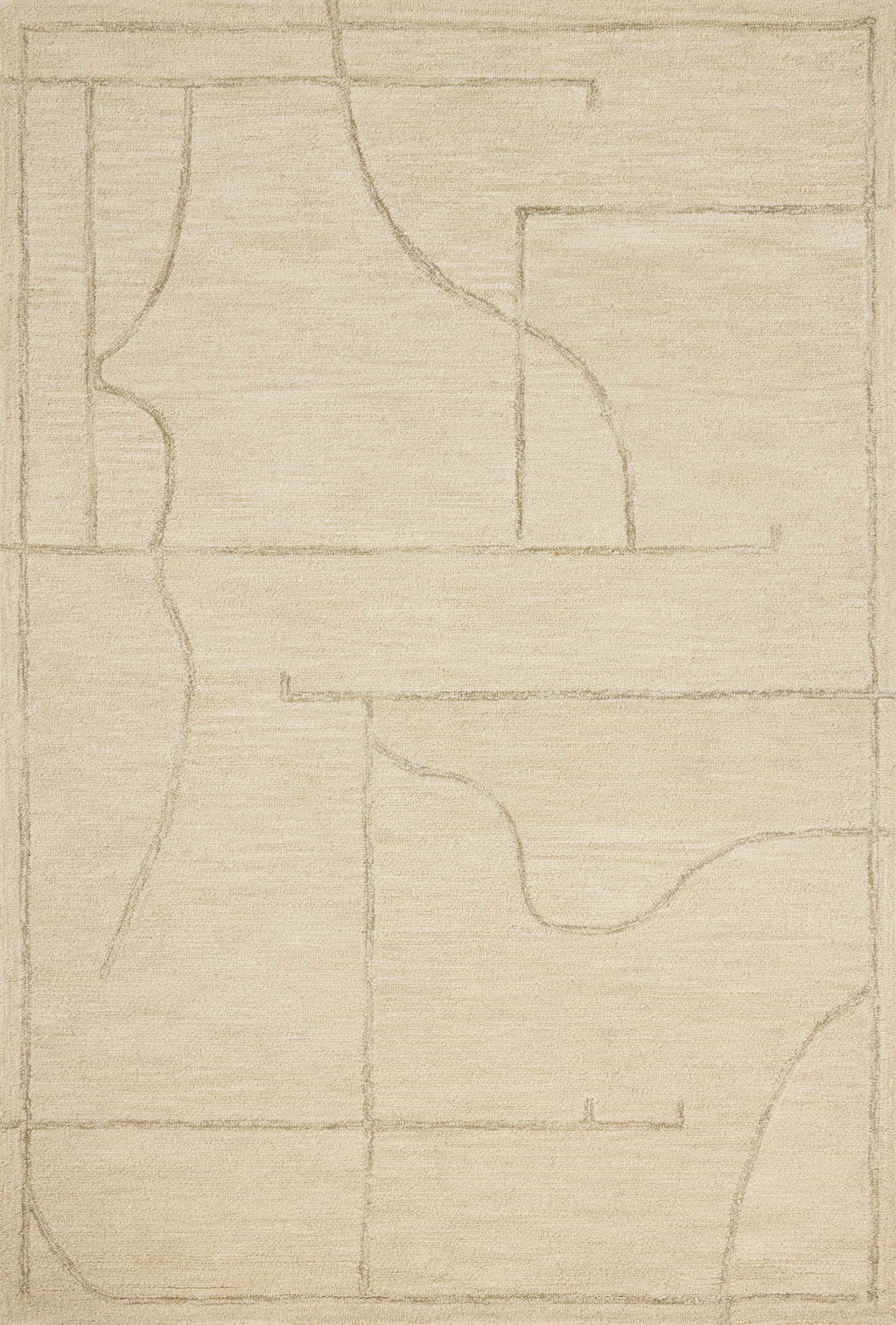 Jeremiah Brent x Loloi Barrow Ivory / Taupe 18" x 18" Sample Rug Ivory sample Hand-Tufted Wool/Jute