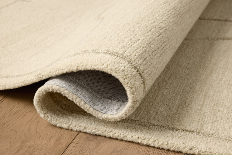 Jeremiah Brent x Loloi Barrow Ivory / Taupe 18" x 18" Sample Rug Ivory sample Hand-Tufted Wool/Jute