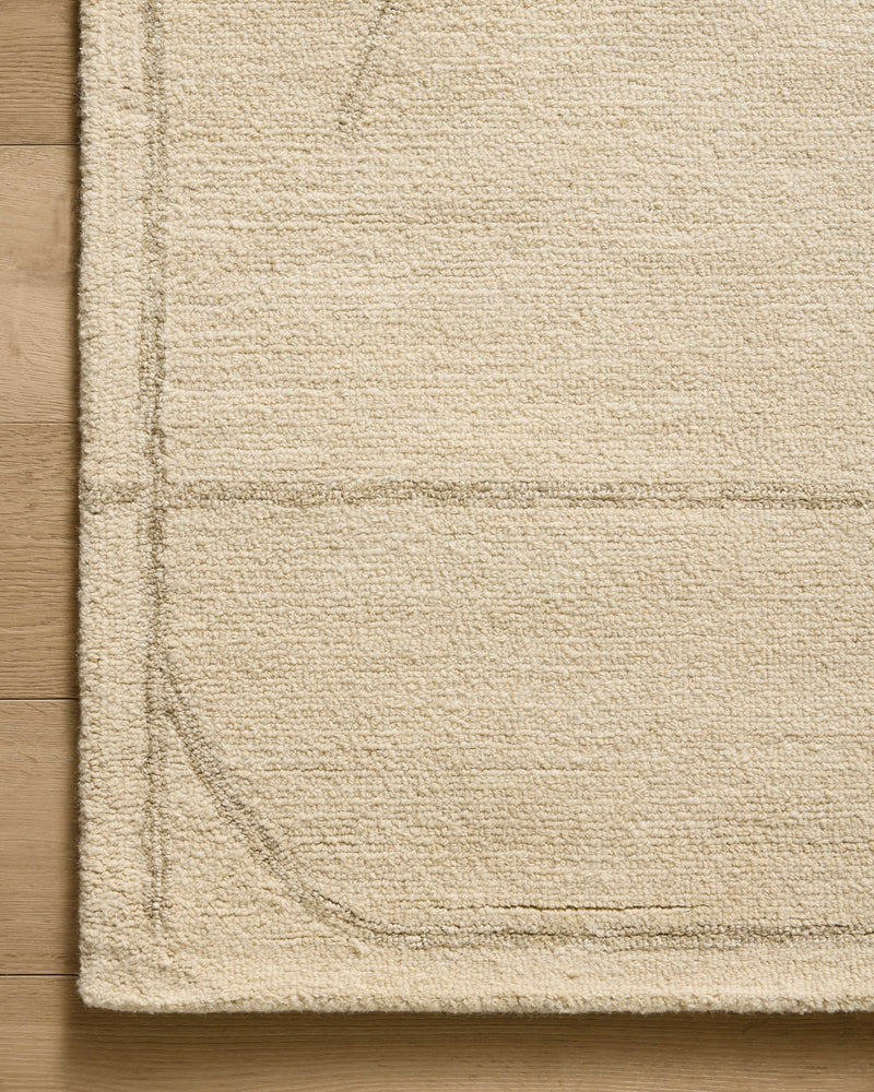 Jeremiah Brent x Loloi Barrow Ivory / Taupe 18" x 18" Sample Rug Ivory sample Hand-Tufted Wool/Jute