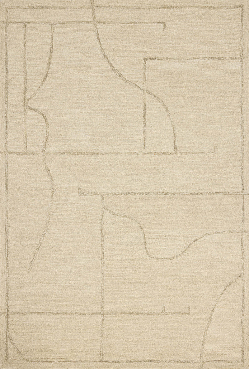 Jeremiah Brent x Loloi Barrow Ivory / Taupe 18" x 18" Sample Rug Ivory sample Hand-Tufted Wool/Jute