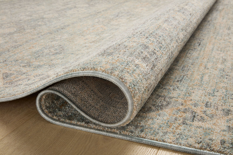 Angela Rose x Loloi Blake Sky / Beige 2'-0" x 3'-0" Accent Rug Blue Accent Power-Loomed Polyester