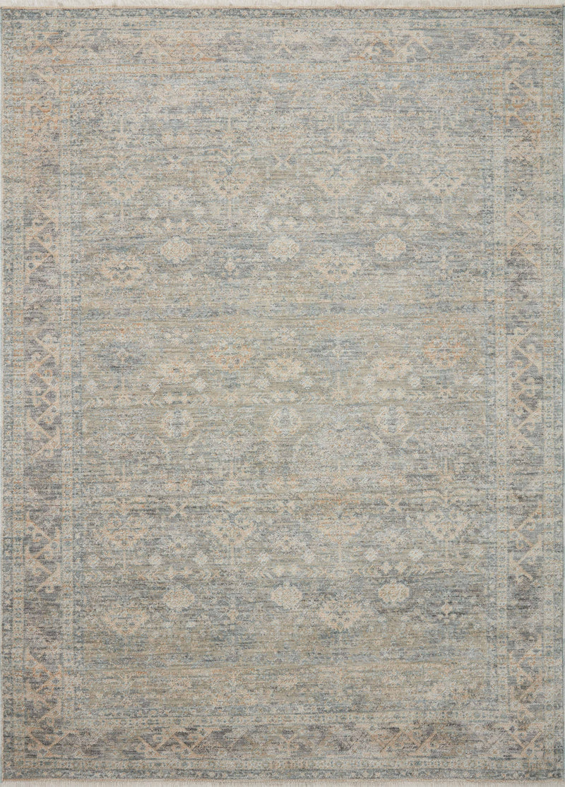 Angela Rose x Loloi Blake Sky / Beige 2'-0" x 3'-0" Accent Rug Blue Accent Power-Loomed Polyester