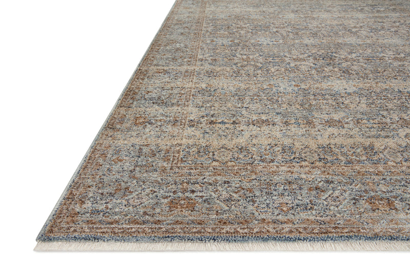 Angela Rose x Loloi Blake Ocean / Mocha 2'-0" x 3'-0" Accent Rug Blue Accent Power-Loomed Polyester
