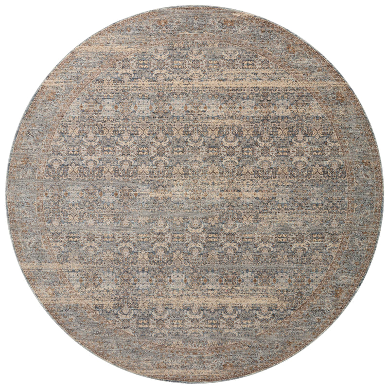 Angela Rose x Loloi Blake Ocean / Mocha 2'-0" x 3'-0" Accent Rug Blue Accent Power-Loomed Polyester