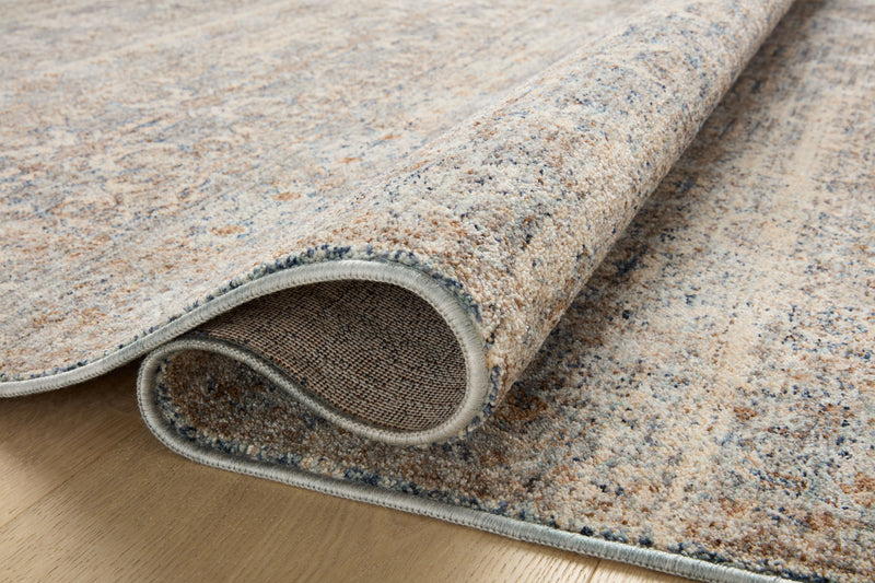 Angela Rose x Loloi Blake Ocean / Mocha 2'-0" x 3'-0" Accent Rug Blue Accent Power-Loomed Polyester