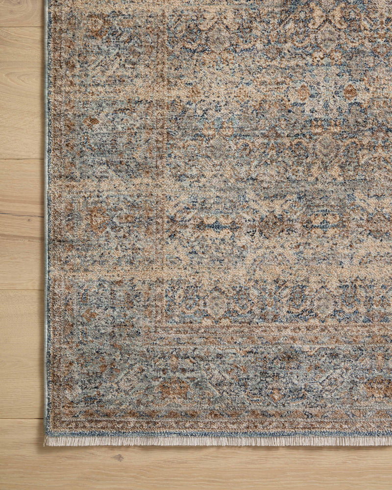 Angela Rose x Loloi Blake Ocean / Mocha 2'-0" x 3'-0" Accent Rug Blue Accent Power-Loomed Polyester